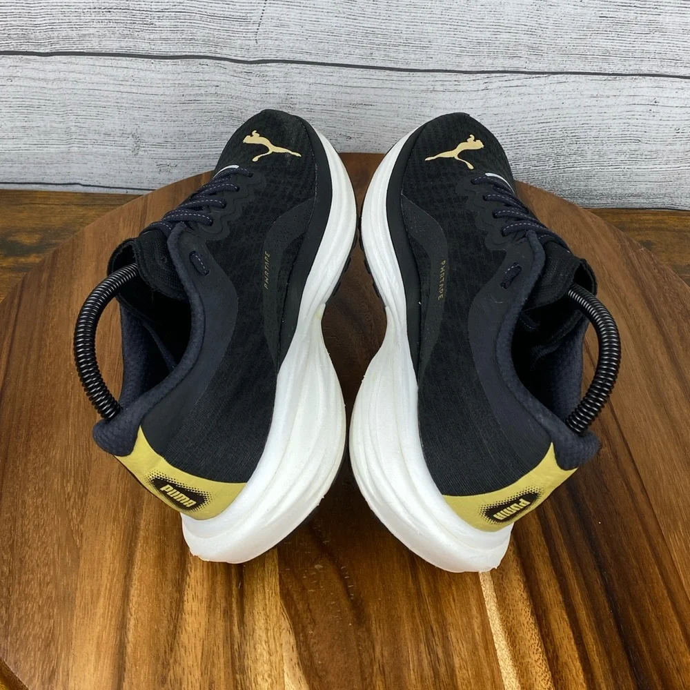 Puma Deviate Nitro 2 Black Team Gold Running Shoes 376855-02 Women’s Size 8